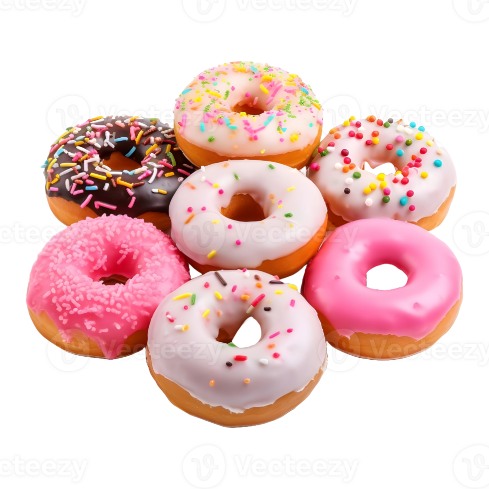 AI generated Tasty Donuts with Chocolate on it on Transparent background - Ai Generated png