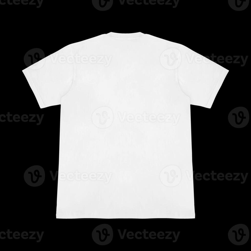 Blank t-shirt white template front and back view on clean background. Short Sleeve mock-up photo