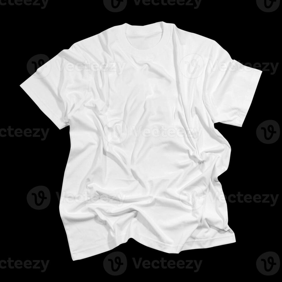 Blank t-shirt white template front and back view on clean background. Short Sleeve mock-up photo