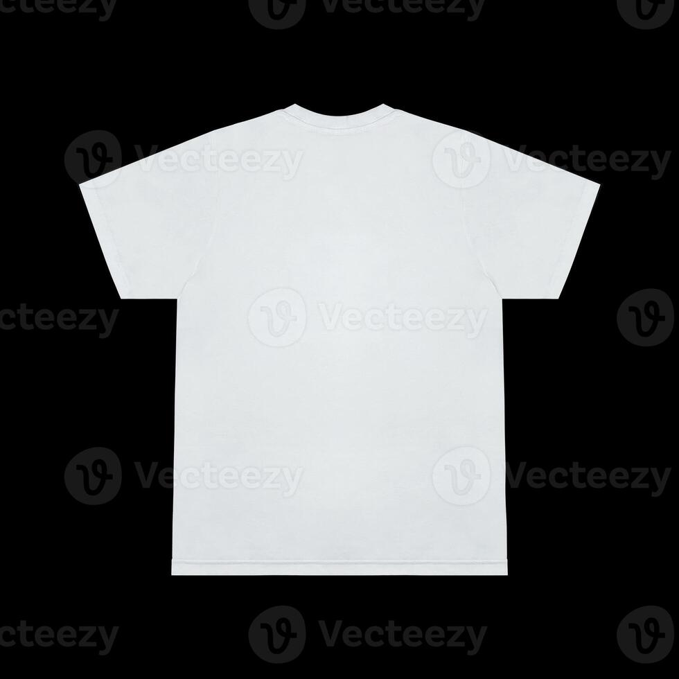 Blank t-shirt white template front and back view on clean background. Short Sleeve mock-up photo