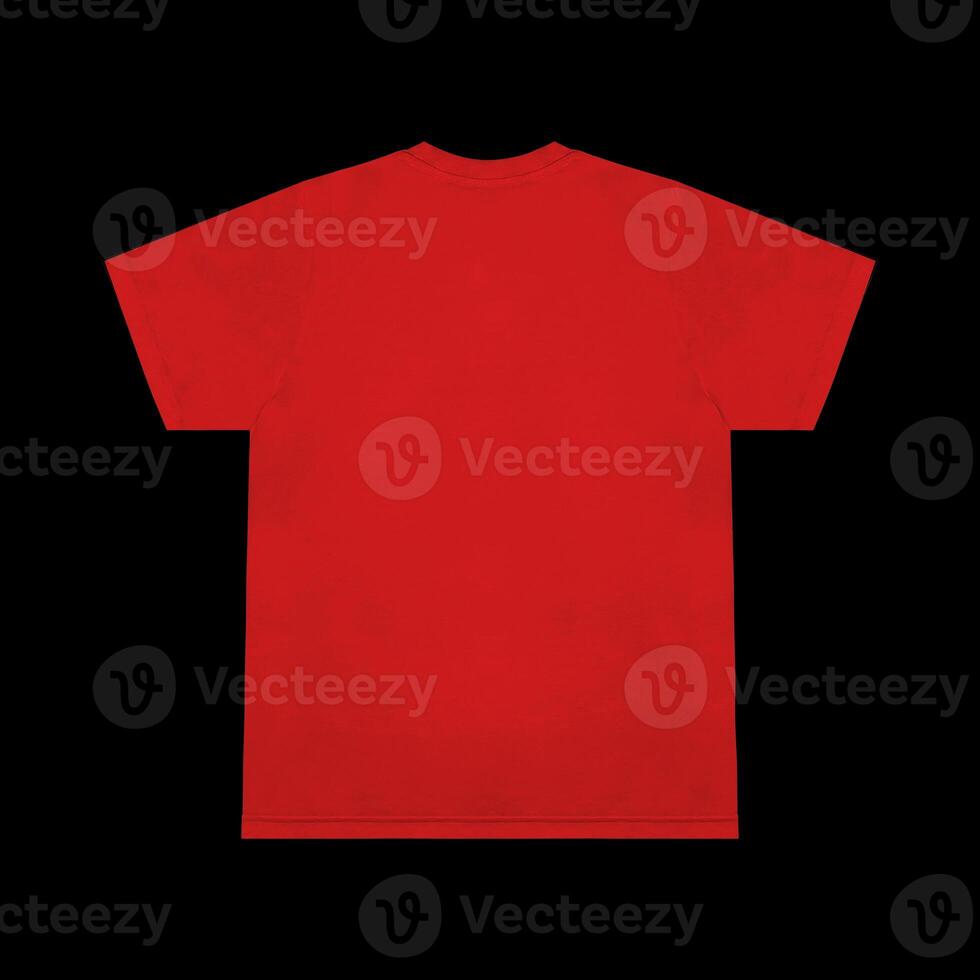 Blank t-shirt red template front and back view. Short Sleeve mock-up photo