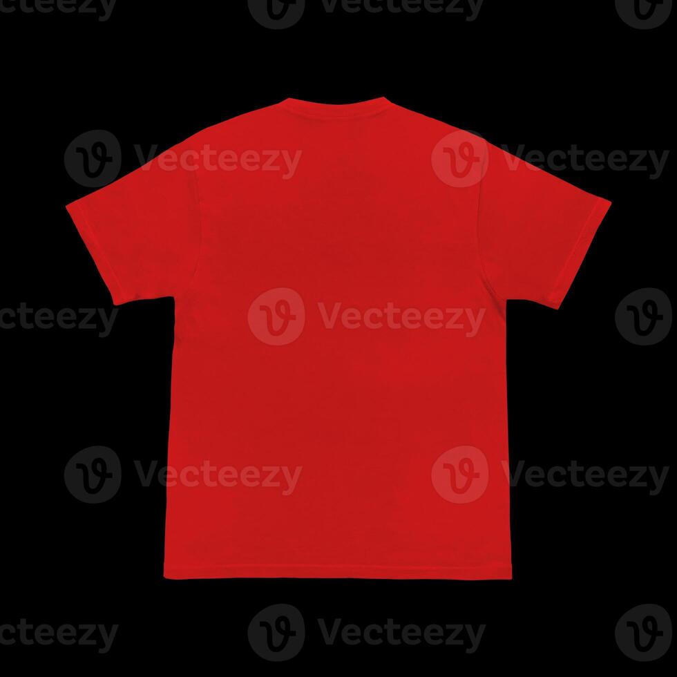 Blank t-shirt red template front and back view. Short Sleeve mock-up photo