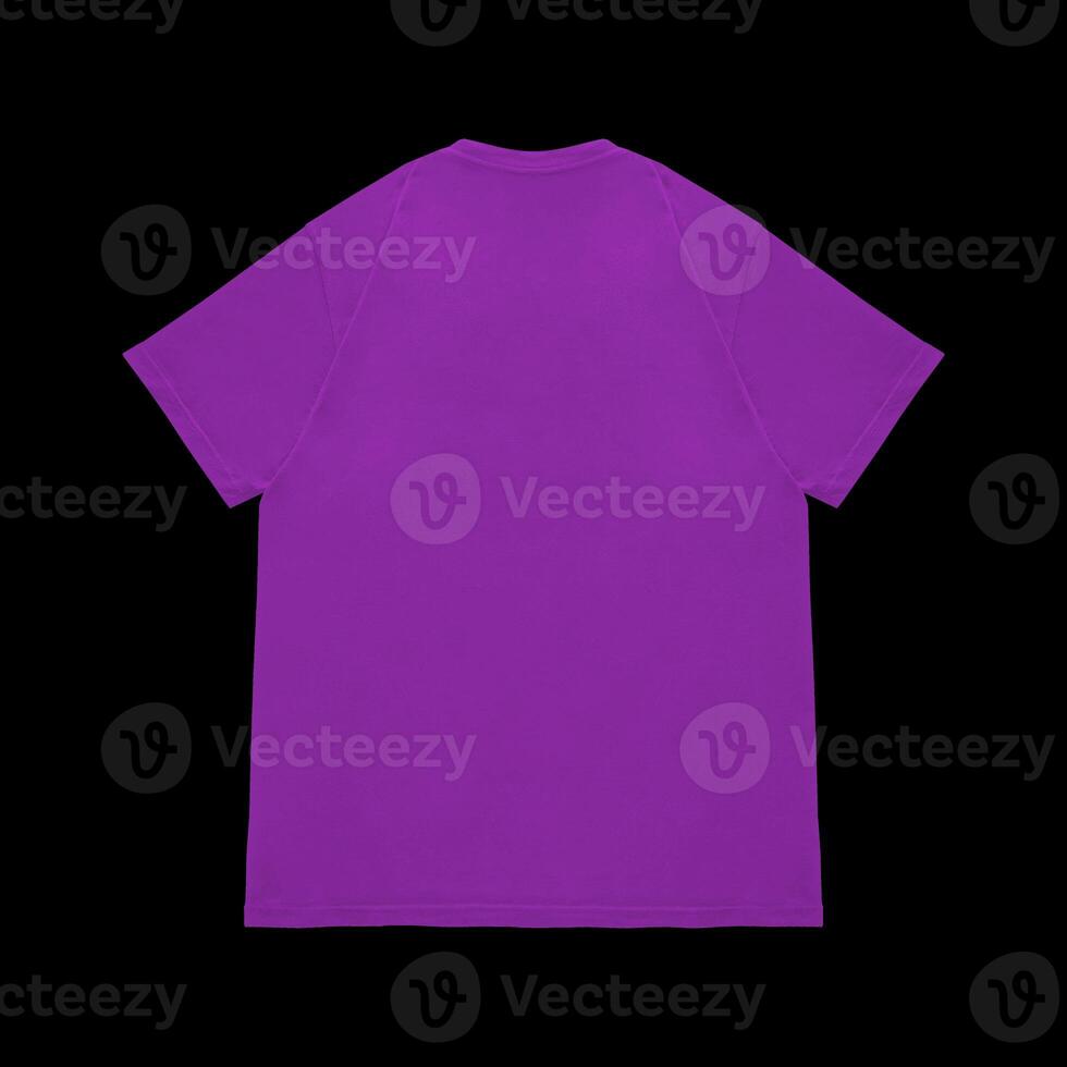 Blank t-shirt purple template front and back view. Short Sleeve mock-up photo