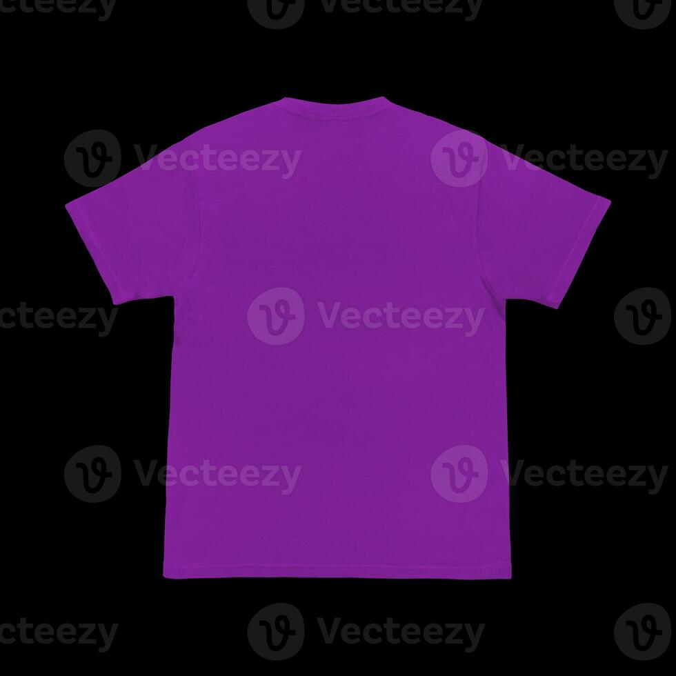 Blank t-shirt purple template front and back view. Short Sleeve mock-up photo