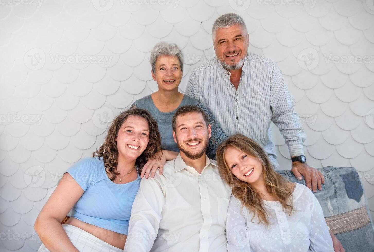 Portrait of the parents with children photo