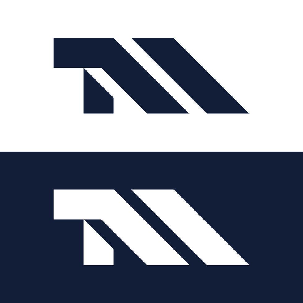 M shape logo for construction company. vector
