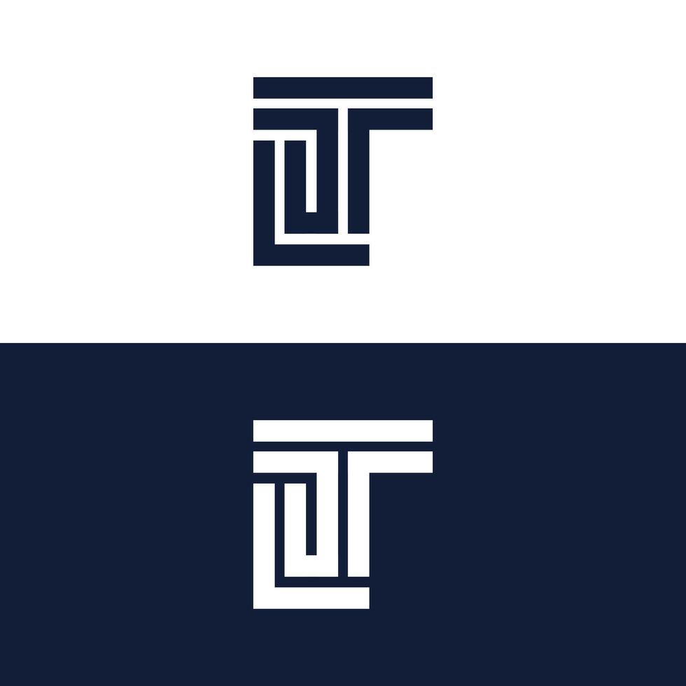 Monogram logo letters LT or TL. vector