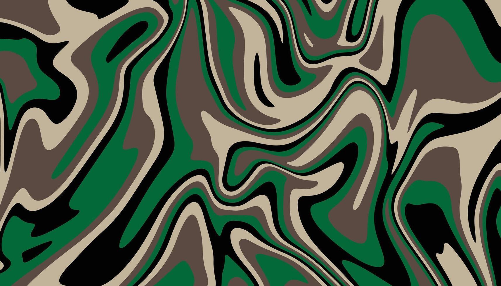 Liquid backgrounds and textures with abstract art creations, random green army waves line background vector