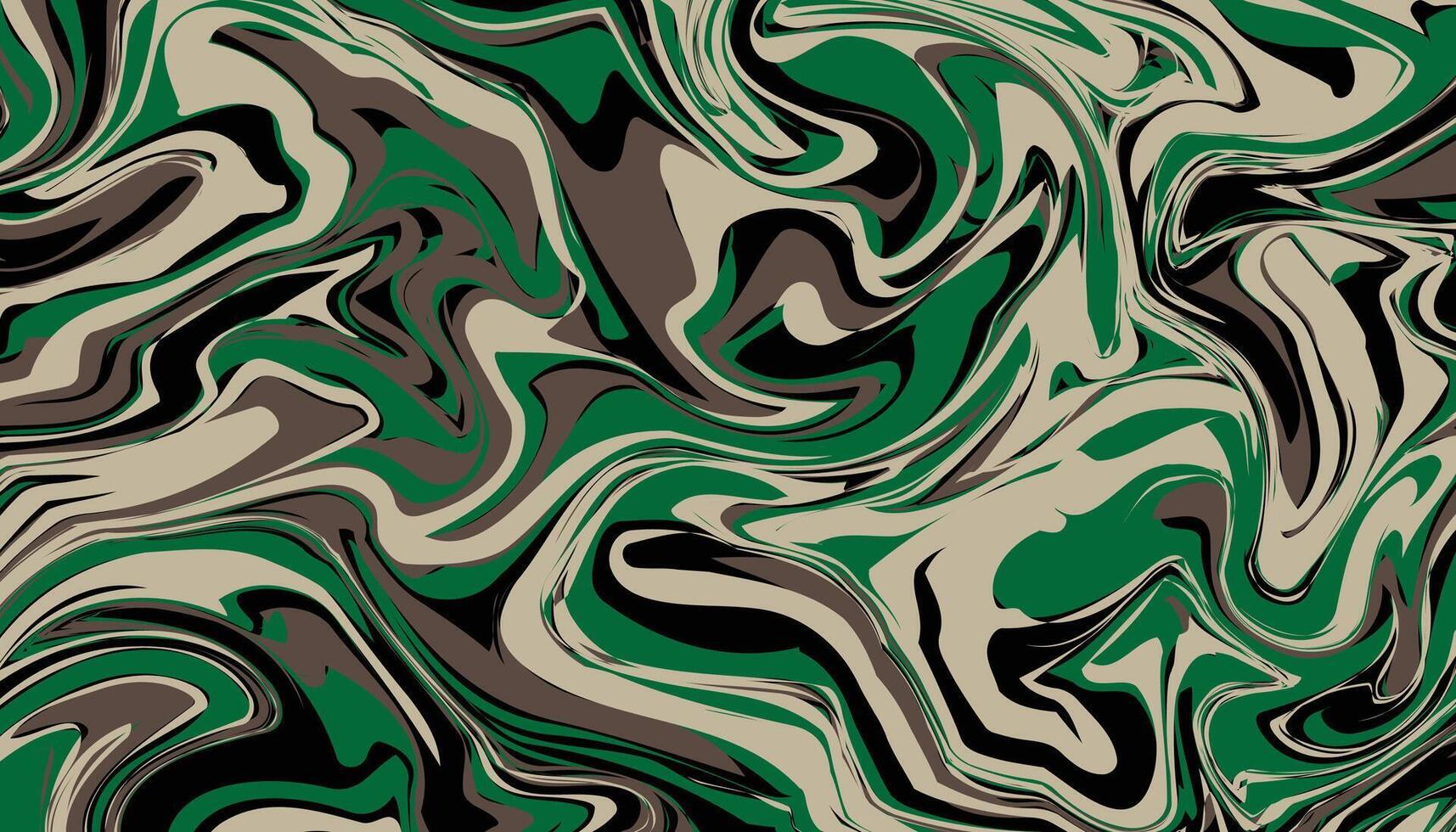 Liquid backgrounds and textures with abstract art creations, random green army waves line background. vector