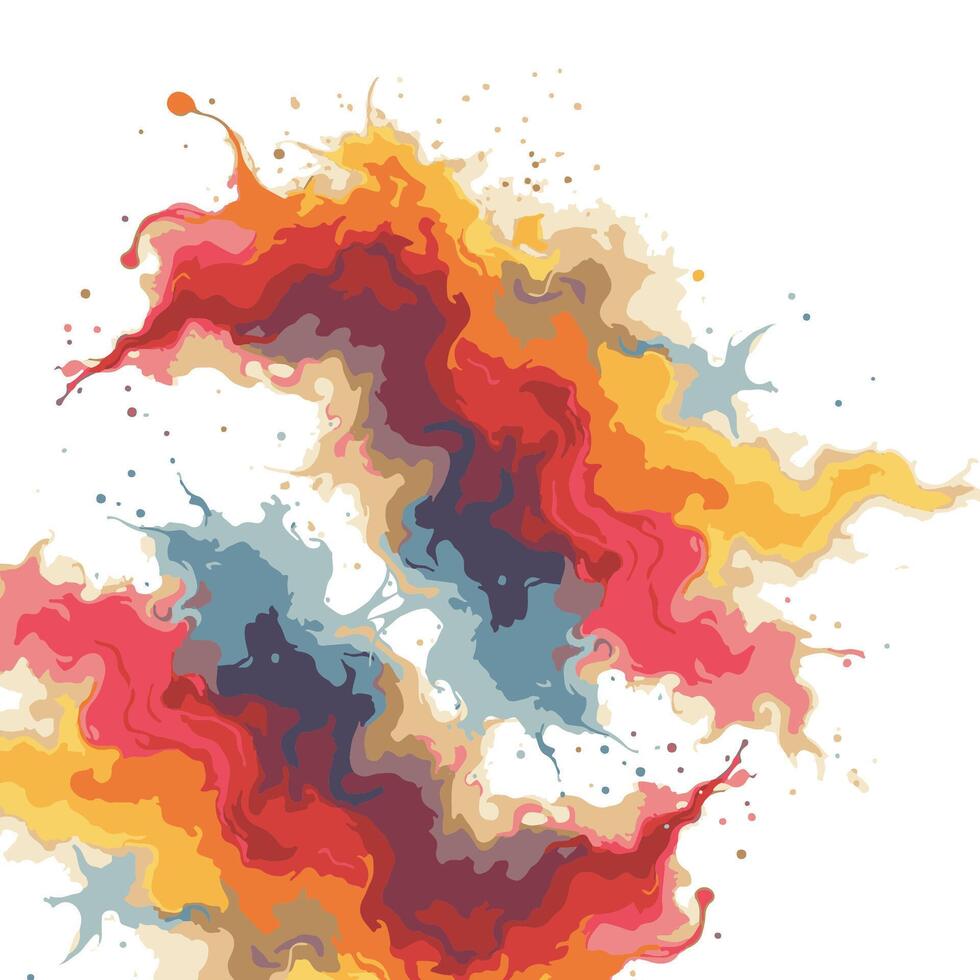 Splash of colorful powder over white background. vector