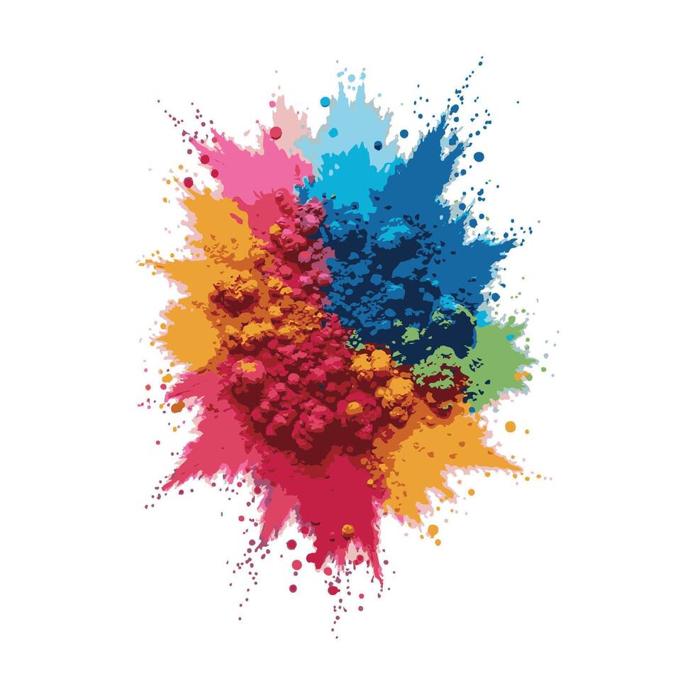 Blue and yellow abstract powder explosion. vector