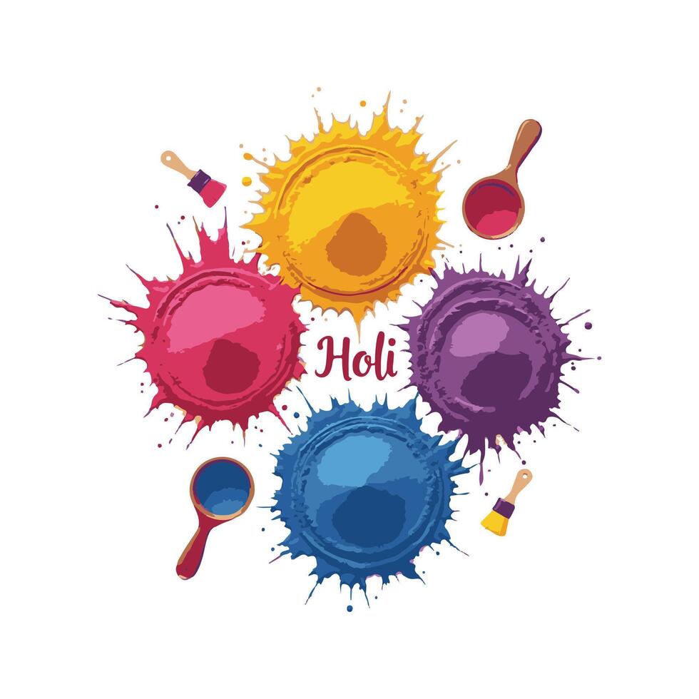 Watercolor Holi festival background. vector