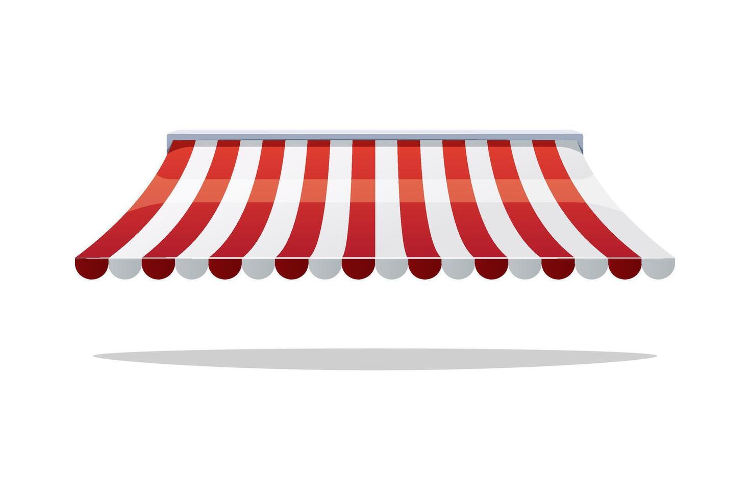 Canopy awning. Striped shop and cafe canopies isolated on white background. vector