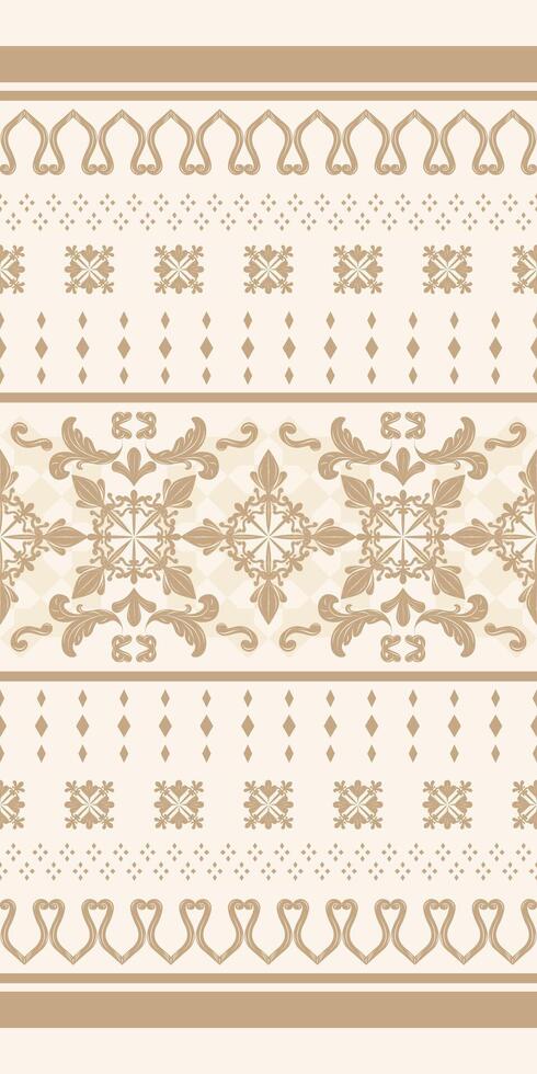 Delicate Golden Silk Embroidery On Cream Background Luxury Rich Border Pattern Lace. Seamless Weaves Illustration Hand draw Texture for Elaborate Exquisitely Design. Victorian Ivory Fabrics Brocade. vector