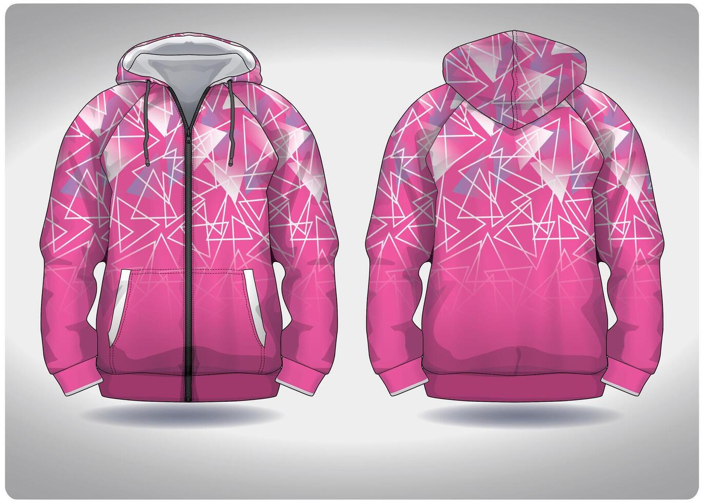 EPS jersey sports shirt .pink white triangle arrangement pattern design, illustration, textile background for sports long sleeve hoodie vector