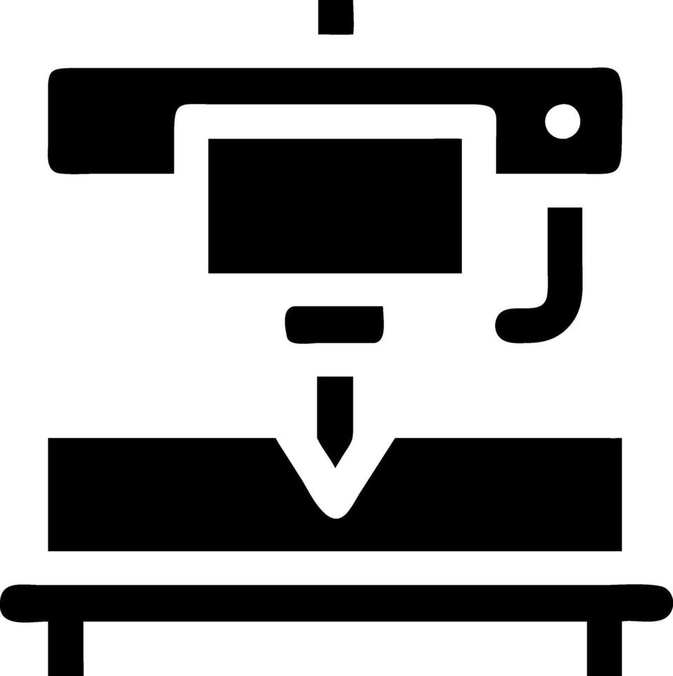 Laser Cutting Machine Icon for Precision Cutting, Manufacturing, and Technology vector