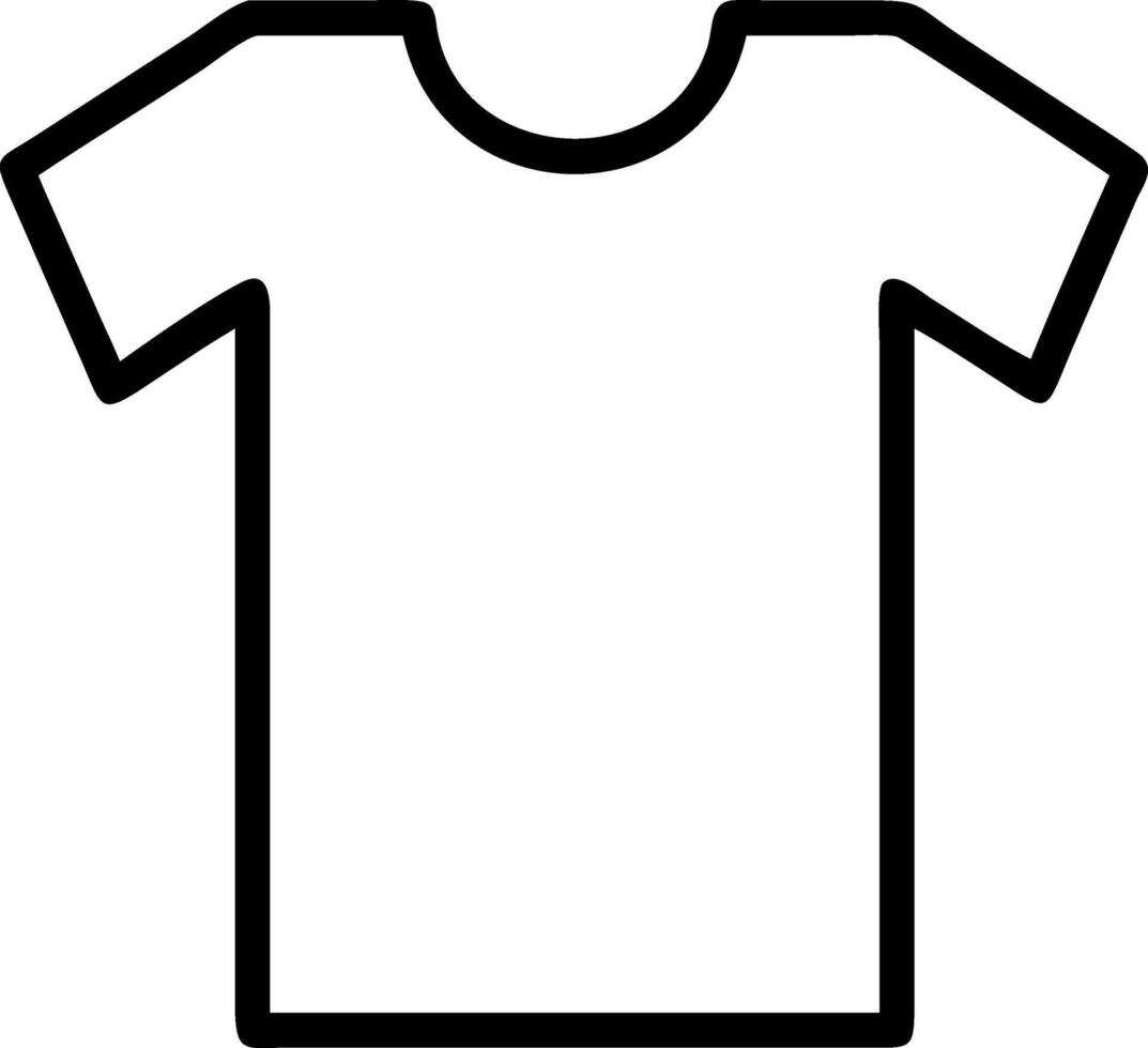 a t - shirt is shown in a simple outline vector