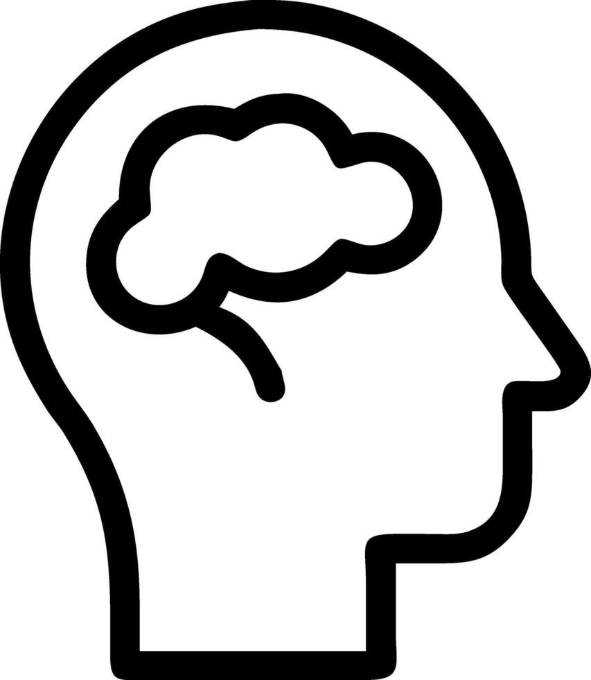 Mind Icon for Cognitive Processes, Mental Health, and Personal Awareness vector