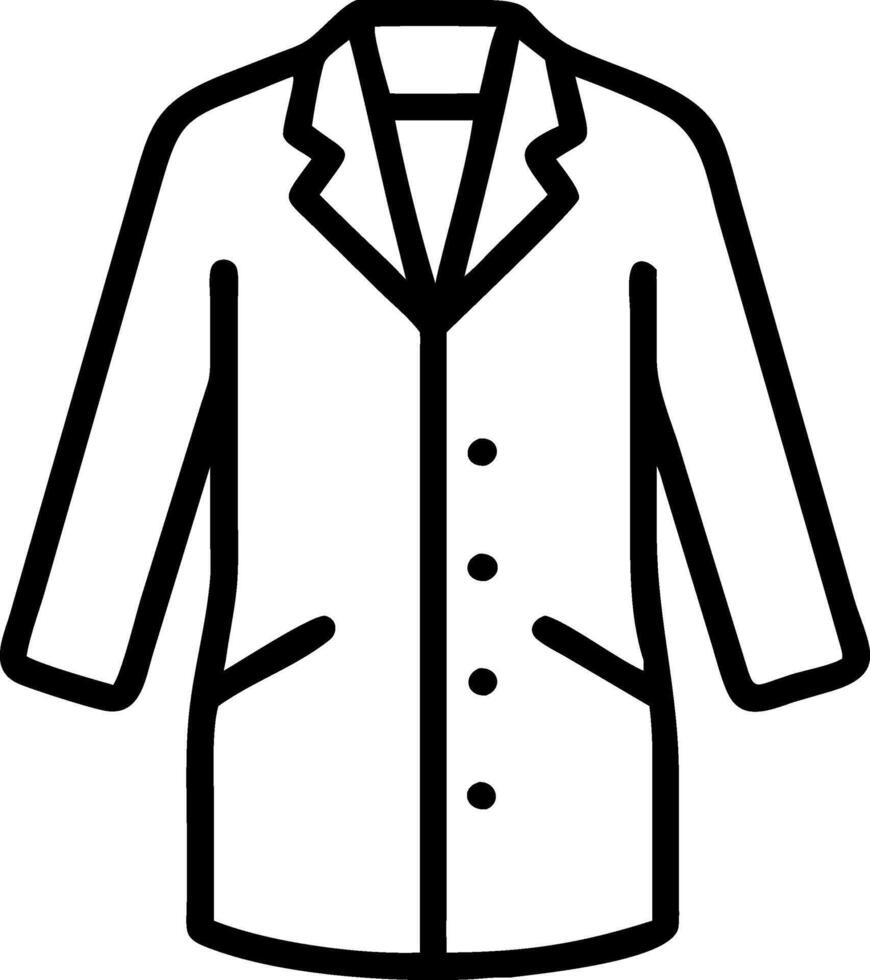Lab Coat Icon for Scientists, Medical Professionals, and Laboratory Workwear vector