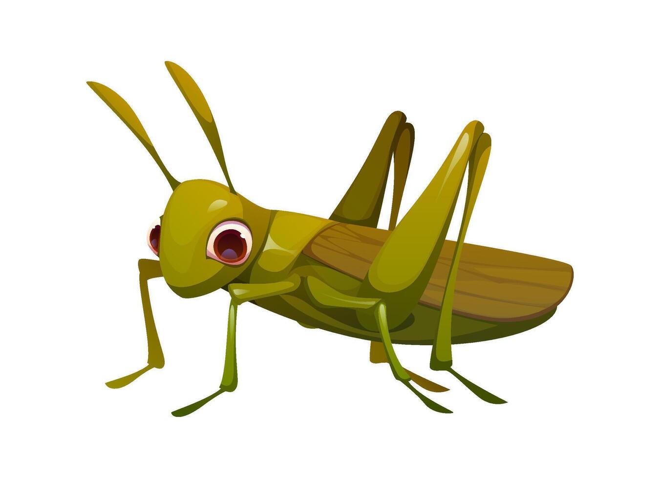 Cartoon funny locust insect and pest character vector