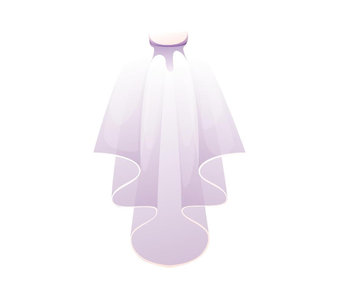 Cartoon bridal veil, wedding and marriage item vector
