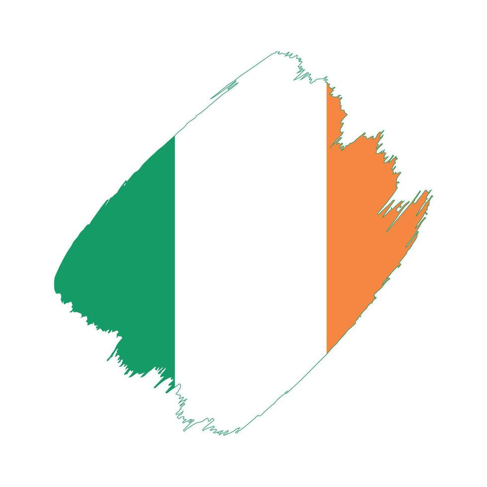 Ireland flag in a flat grunge design background vector