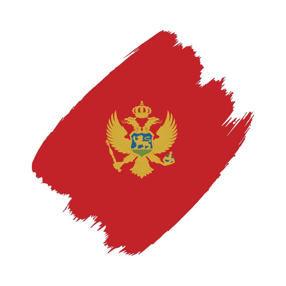 Montenegro flag in a flat grunge design background vector