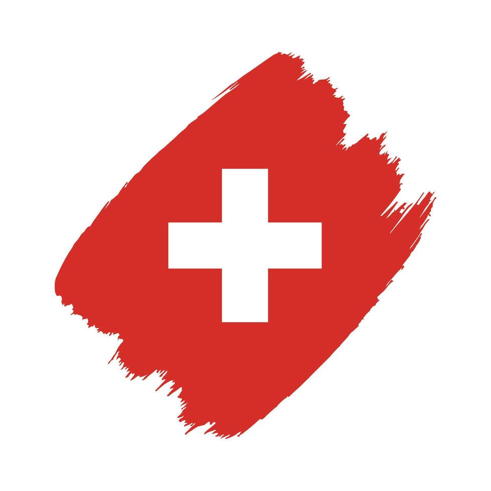 Switzerland flag in a flat grunge design background vector