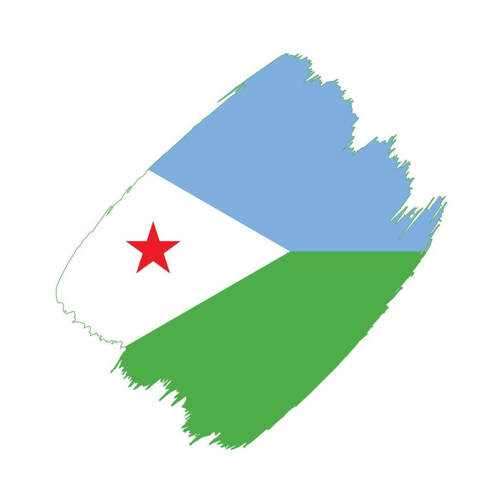 Djibouti flag in a flat grunge design background vector