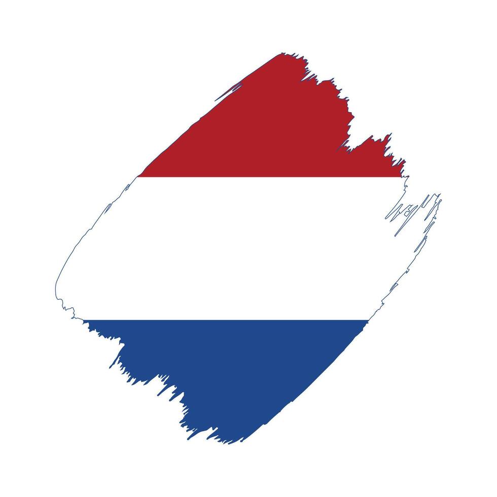 Netherlands flag in a flat grunge design background vector