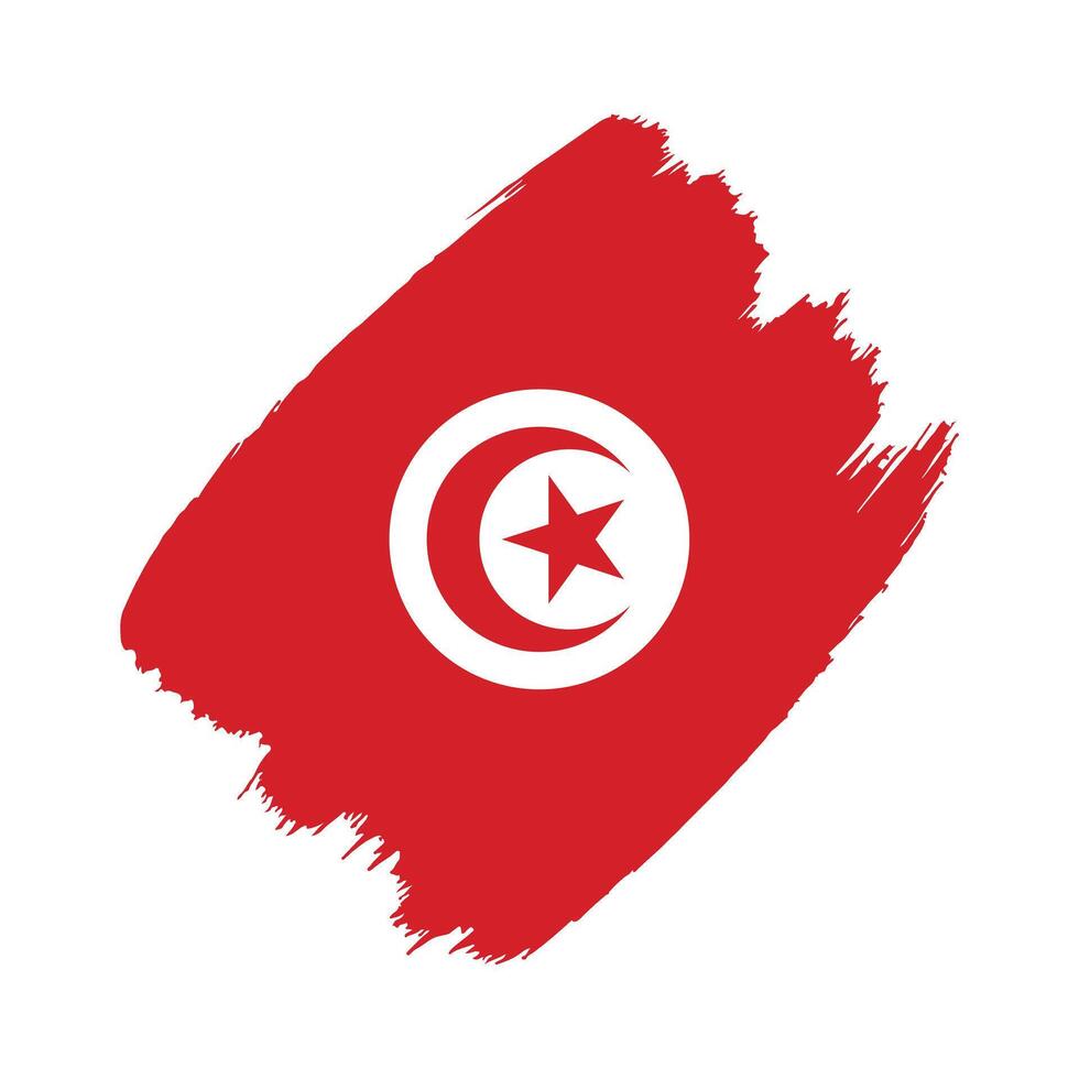 Tunisia flag in a flat grunge design background vector