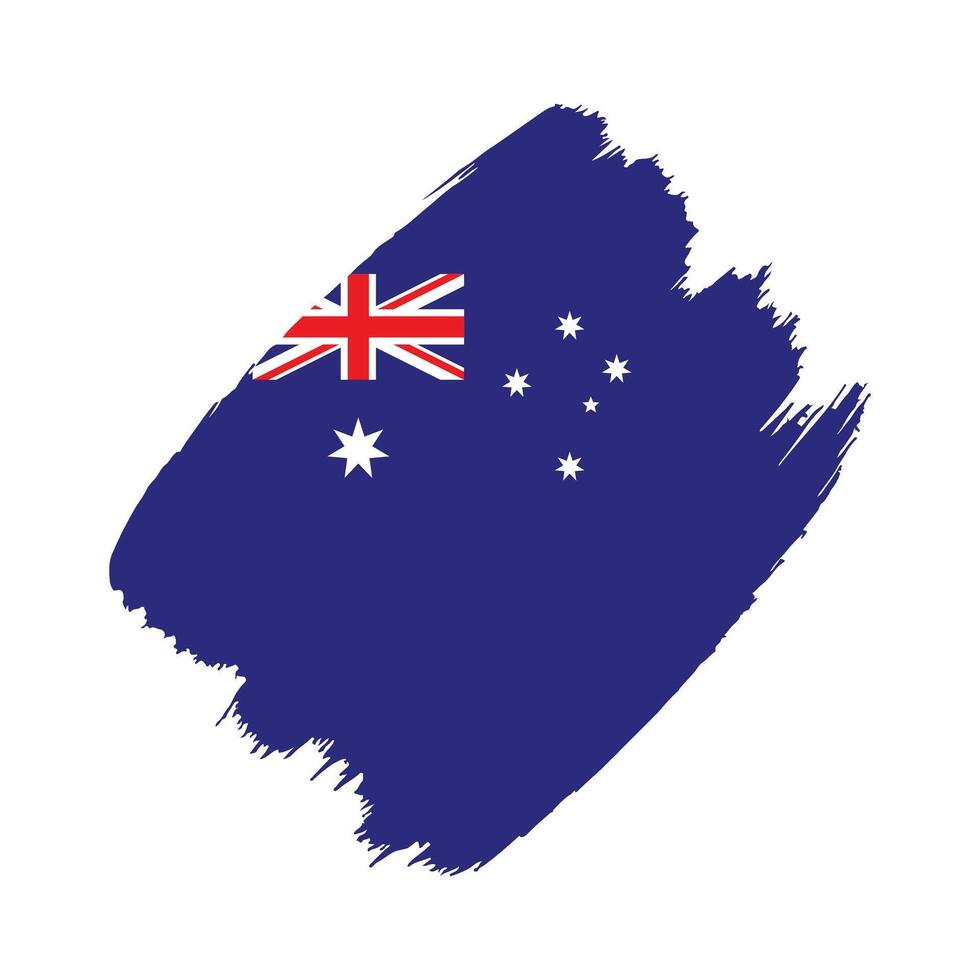 Australia flag in a flat grunge design background vector