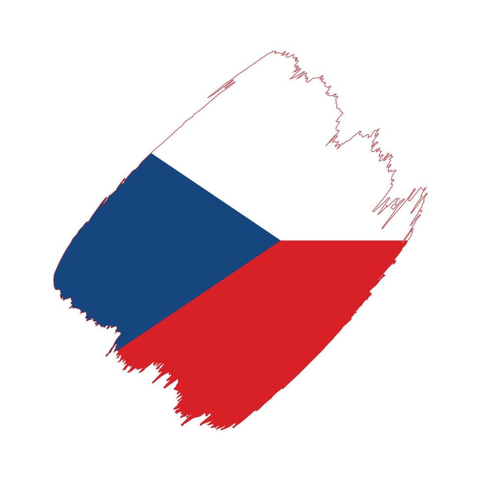 Czech Republic flag in a flat grunge design background vector