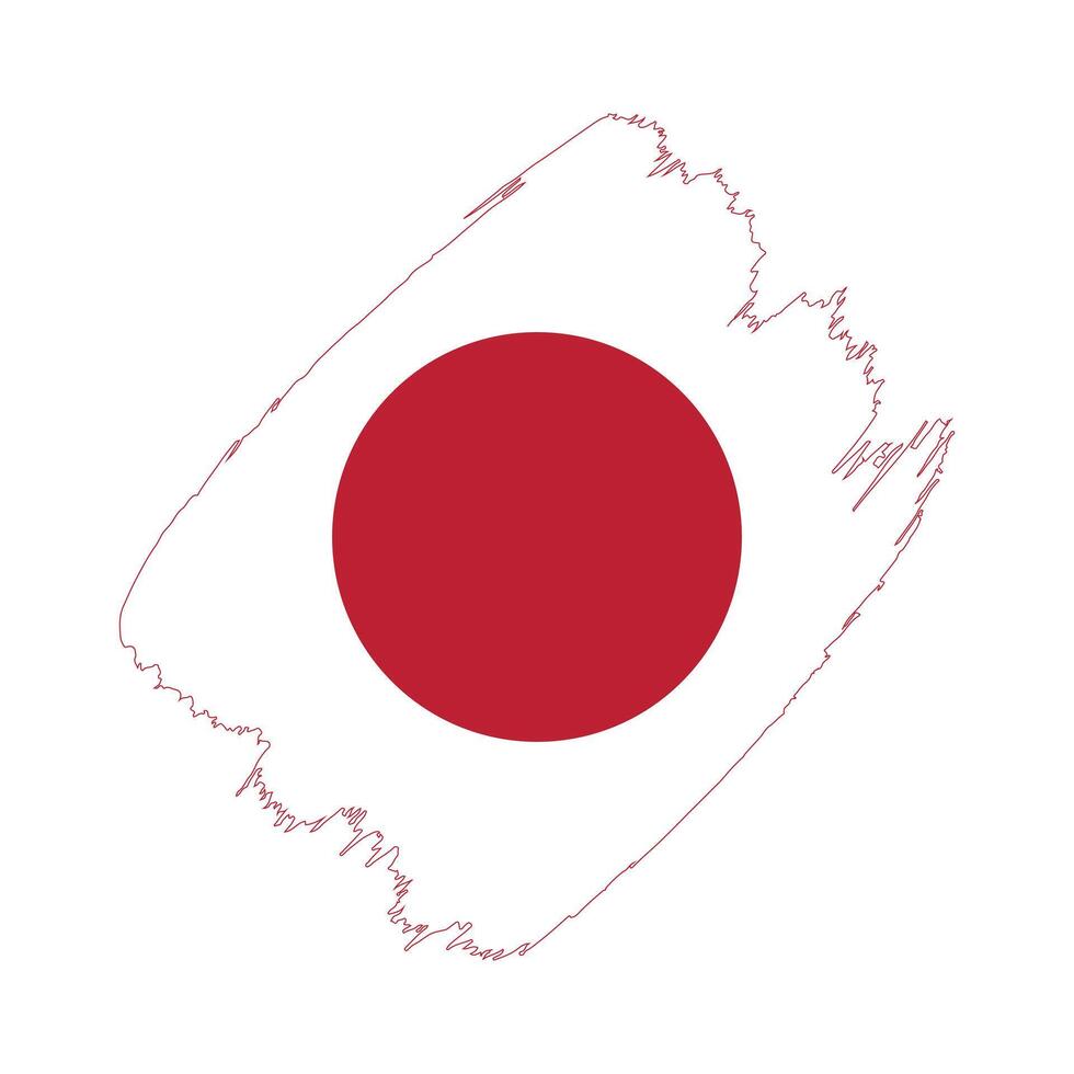 Japan flag in a flat grunge design background vector
