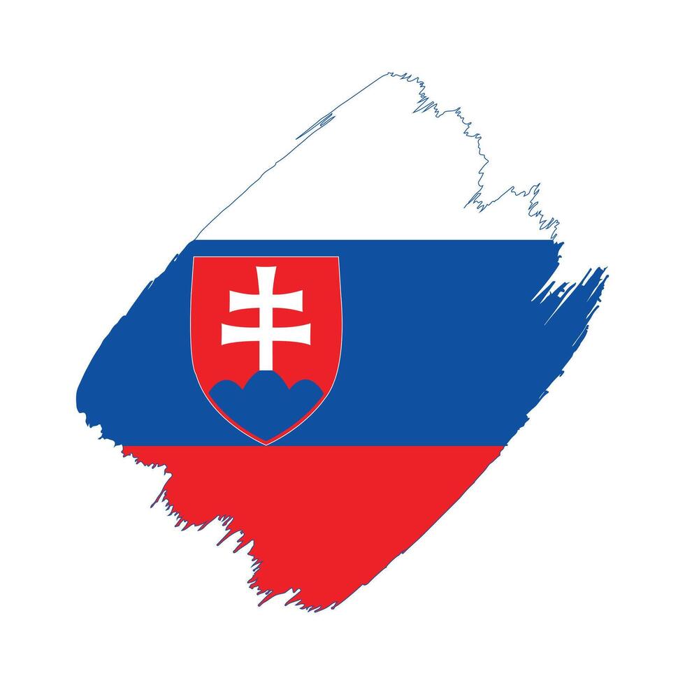 Slovakia flag in a flat grunge design background vector