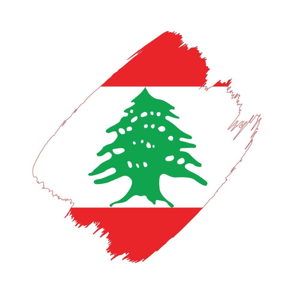 Lebanon flag in a flat grunge design background vector