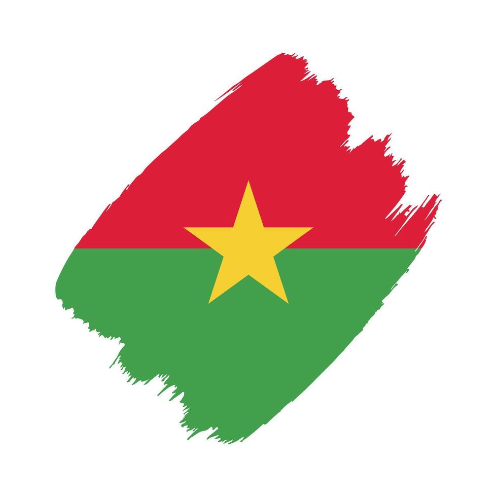 Burkina Faso flag in a flat grunge design background vector