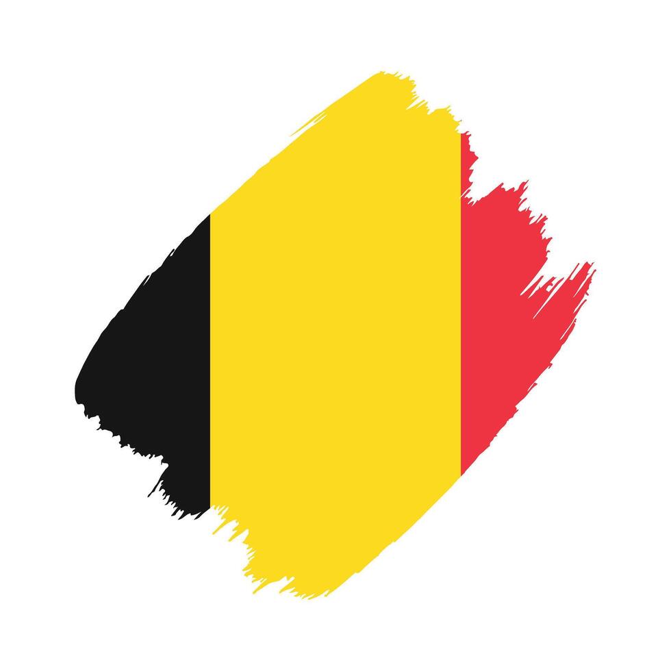 Belgium flag in a flat grunge design background vector
