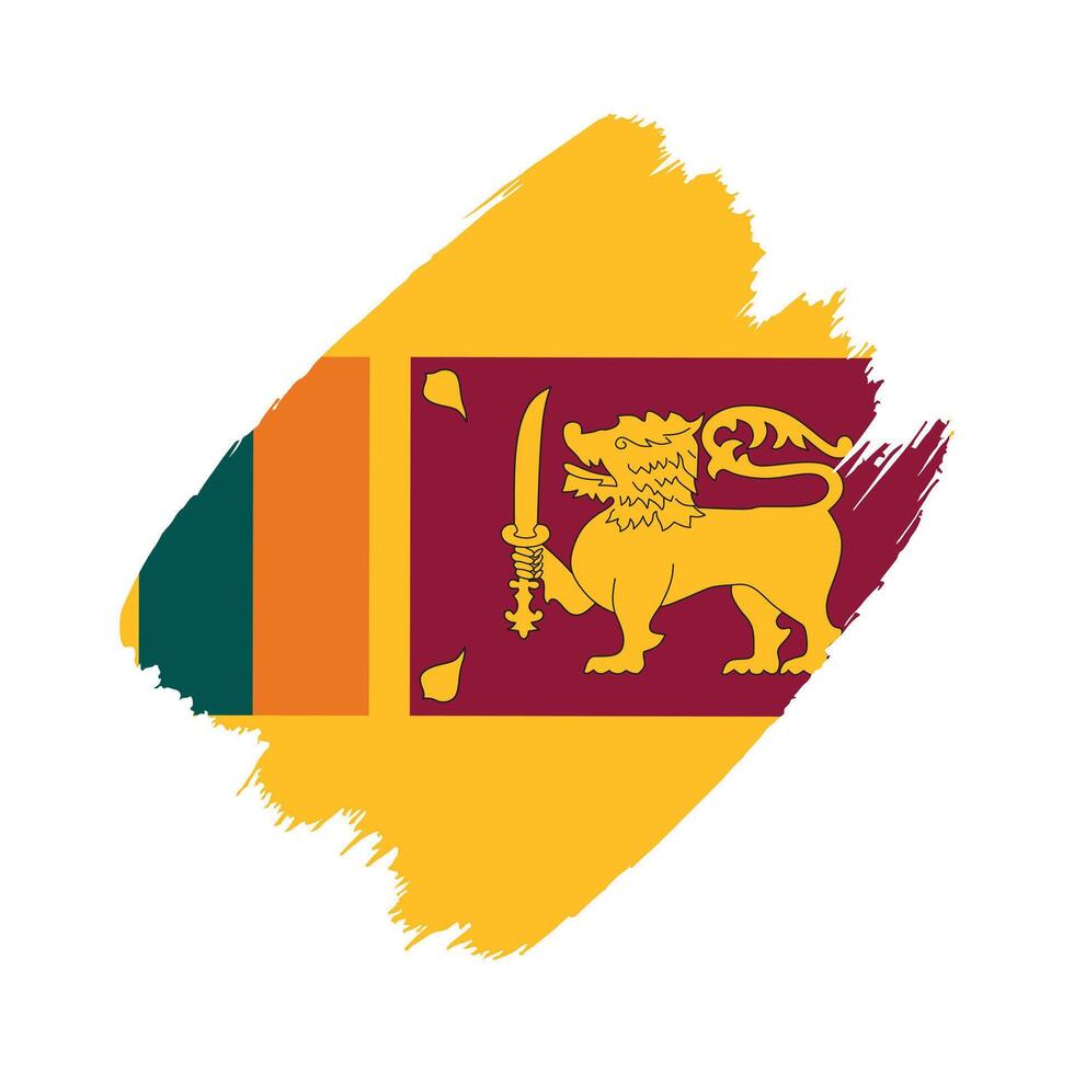 Sri Lanka flag in a flat grunge design background vector