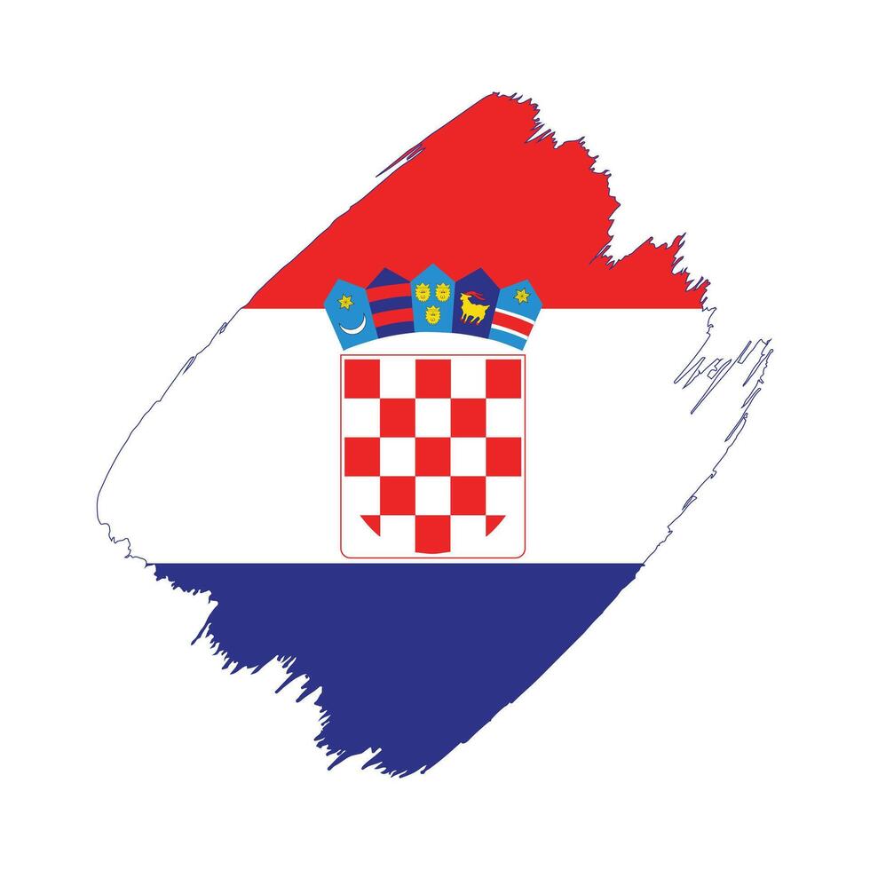 Croatia flag in a flat grunge design background vector