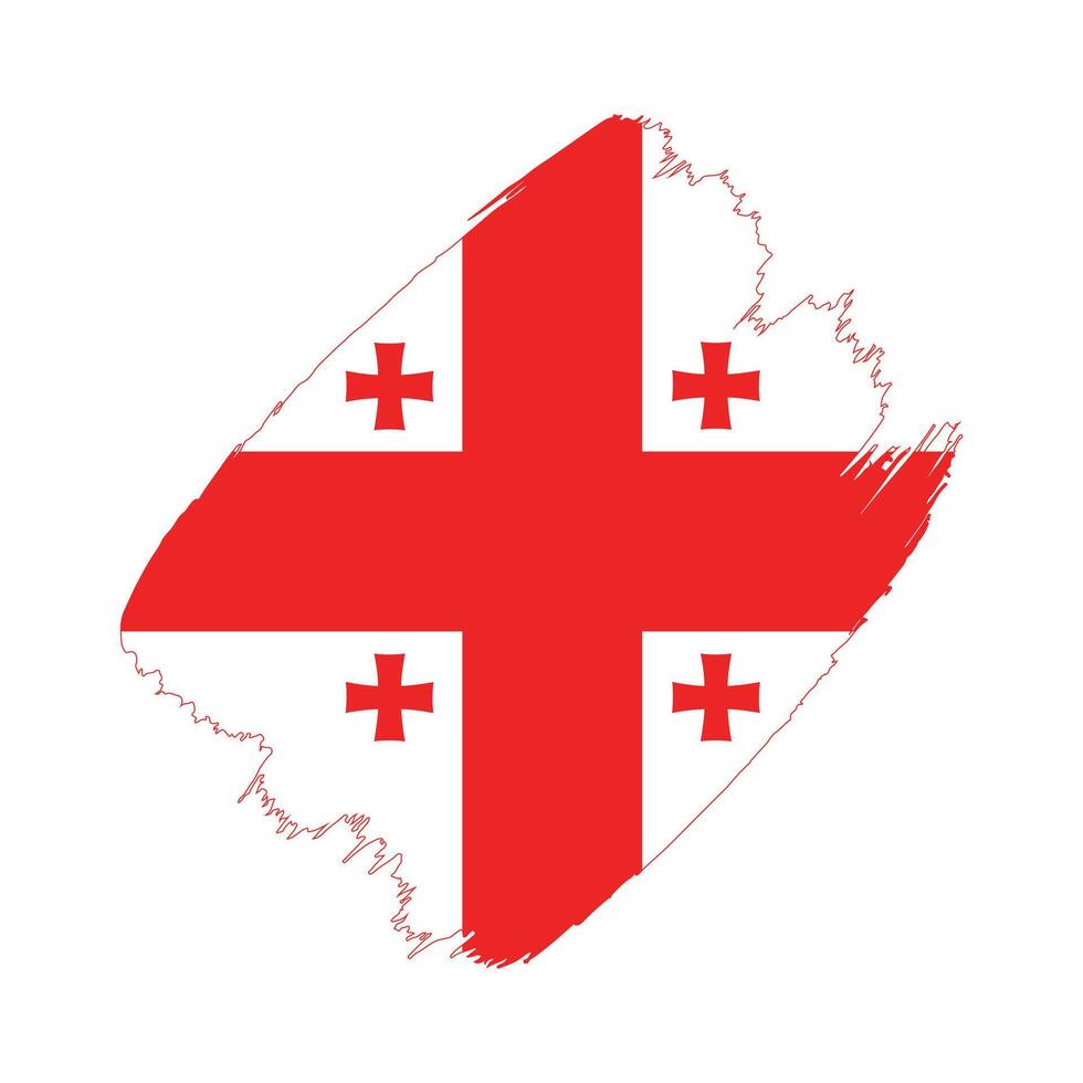 Georgia flag in a flat grunge design background vector