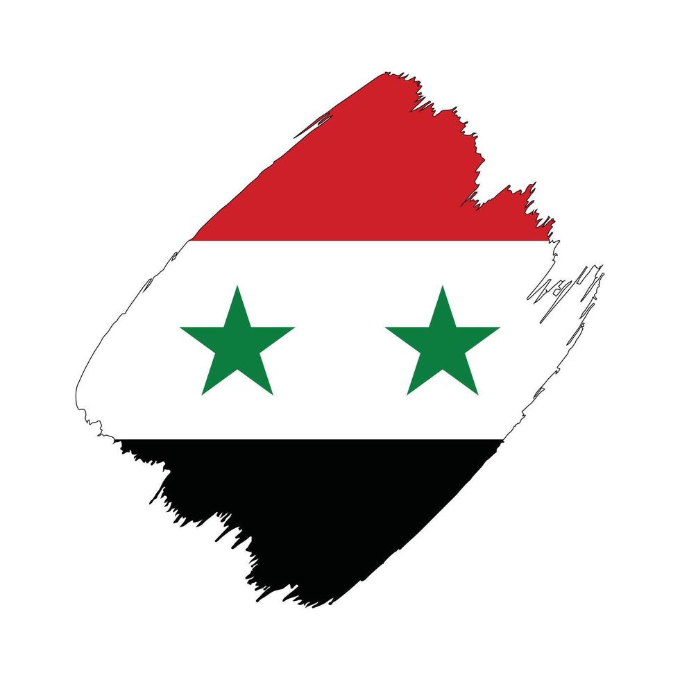 Syria flag in a flat grunge design background vector