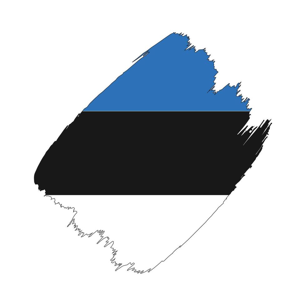 Estonia flag in a flat grunge design background vector