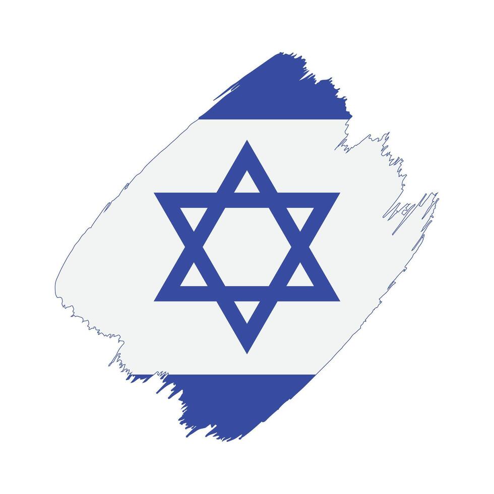 Israel flag in a flat grunge design background vector
