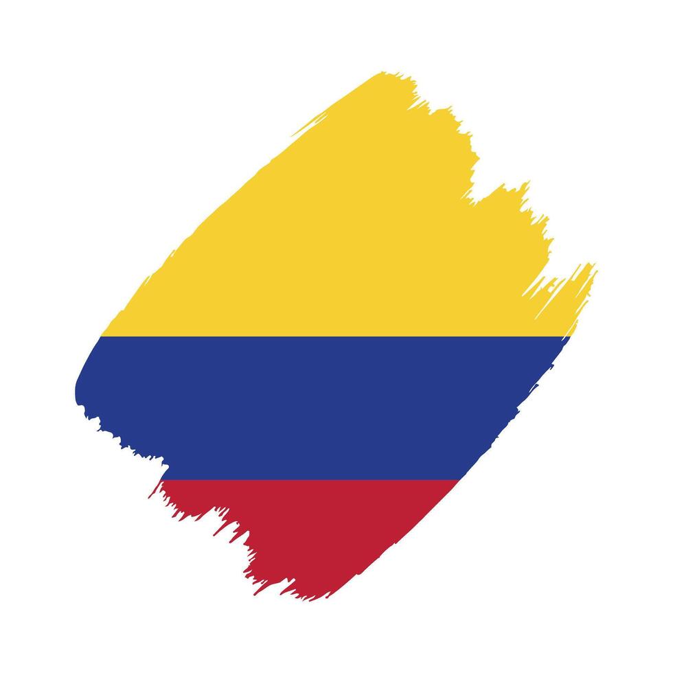 Colombia flag in a flat grunge design background vector