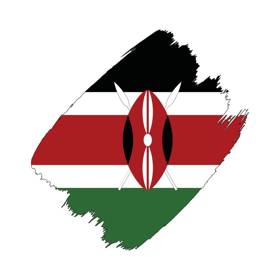 Kenya flag in a flat grunge design background vector