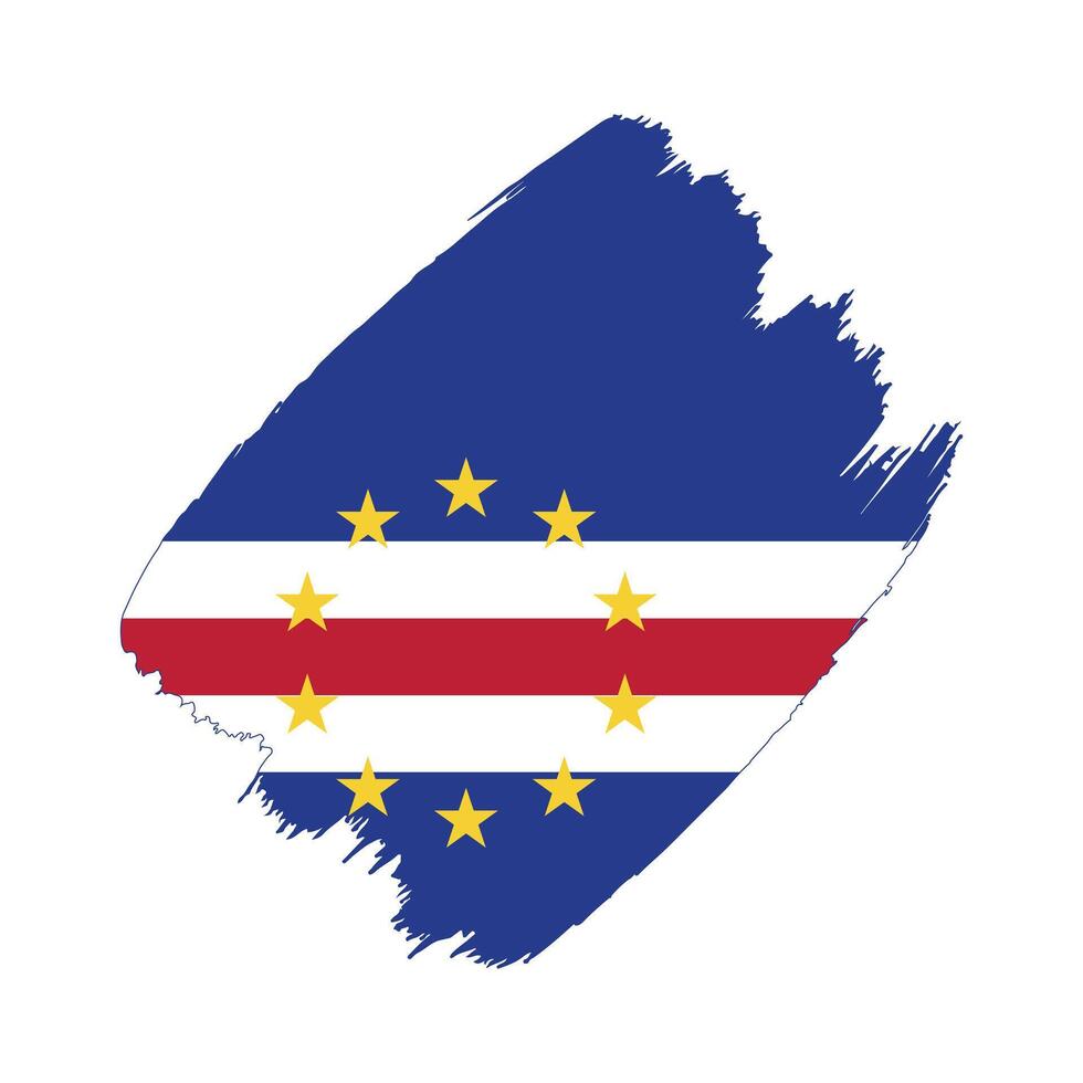 Cabo Verde flag in a flat grunge design background vector