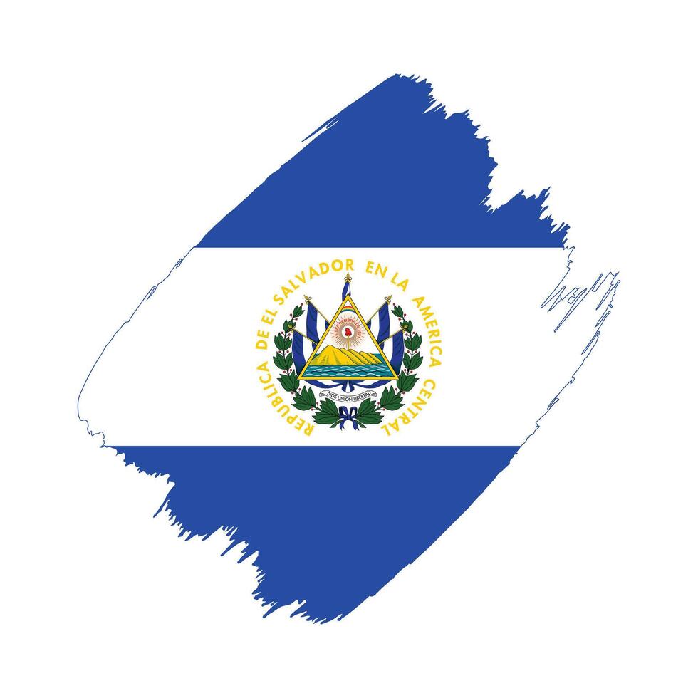 El Salvador flag in a flat grunge design background vector