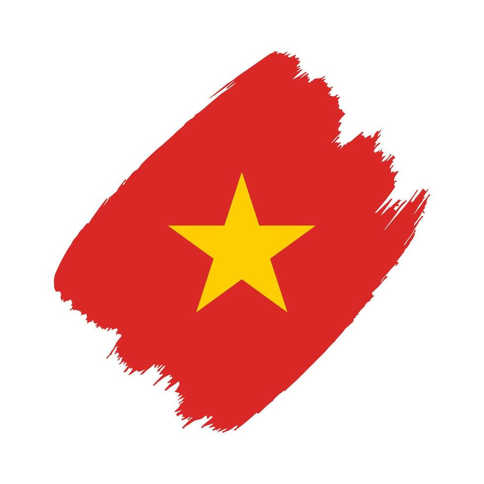 Vietnam flag in a flat grunge design background vector