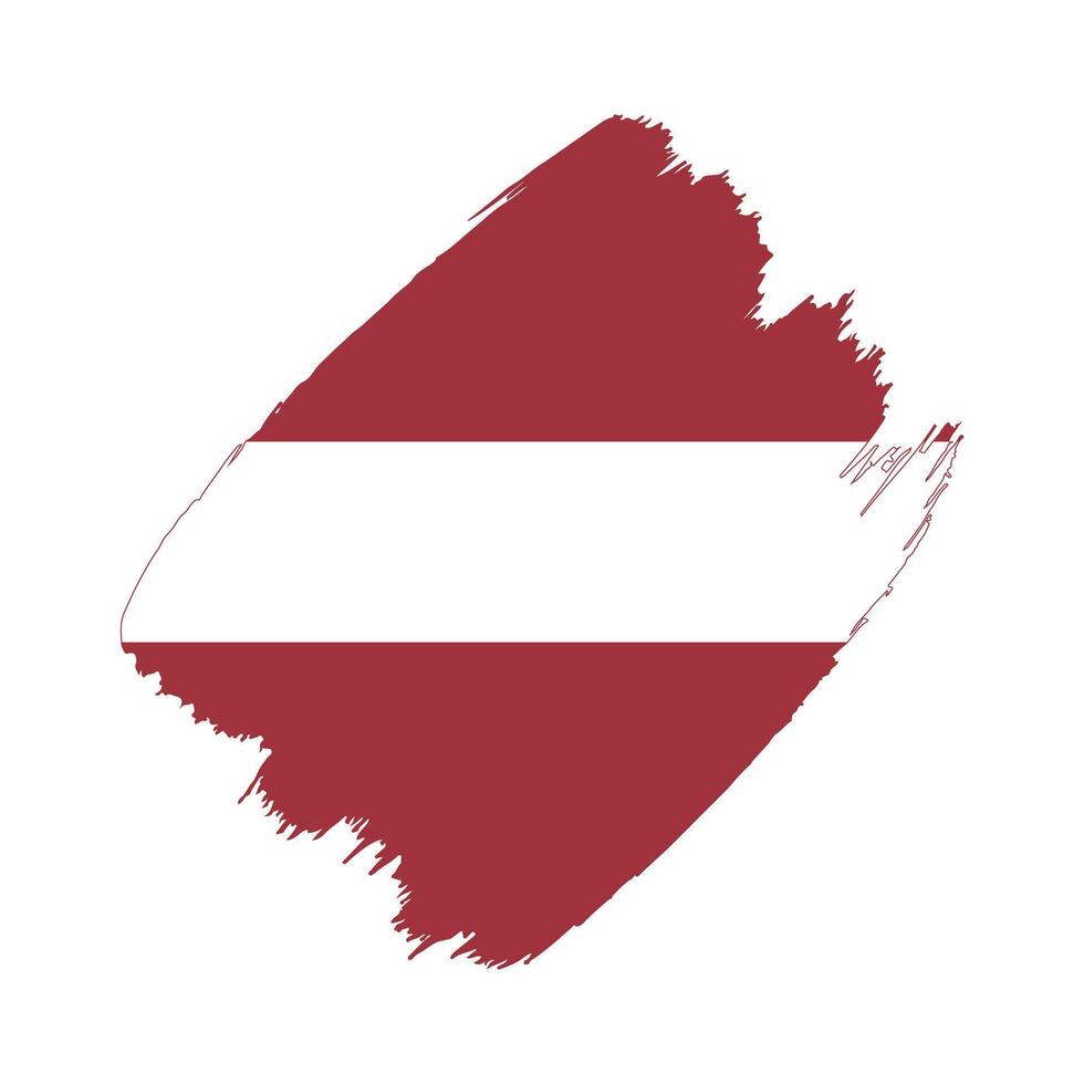 Latvia flag in a flat grunge design background vector